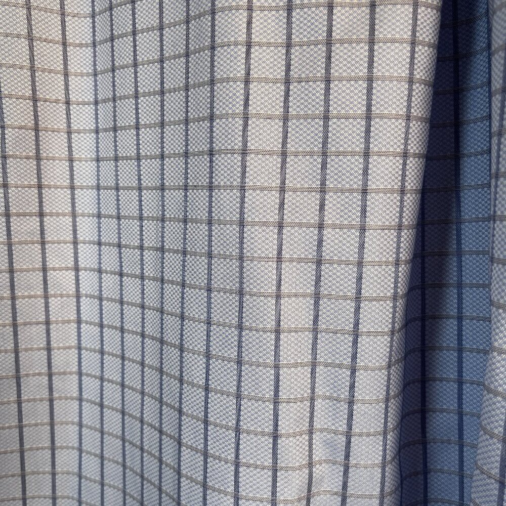 Pronto Uomo Cotton Non Iron Blue Windowbox Check Dress Shirt Size 16 1/2 32/33 - Picture 6 of 8